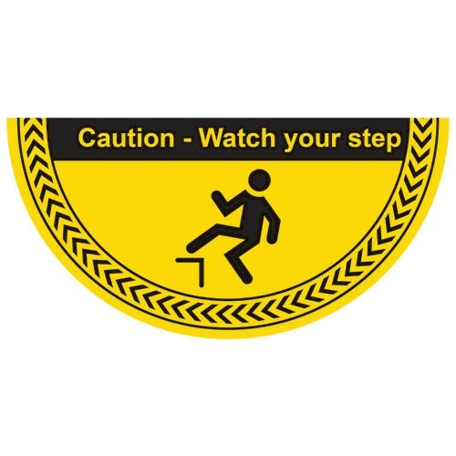 Caution Watch Your Step - R9 Floor Graphic (750 X 375mm)