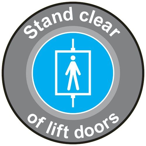Stand Clear Of Lift Doors - R9 Floor Graphic (400mm Dia.)