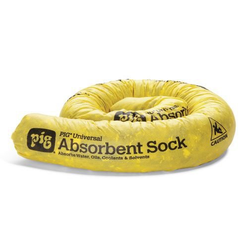 Mildew-resistant spill absorbent socks