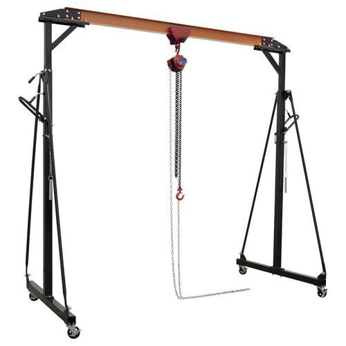 Adjustable portable steel gantry crane kit, 500kg capacity
