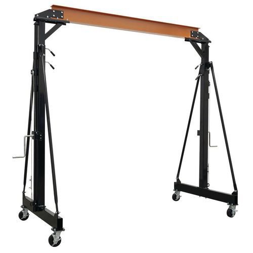 Adjustable portable steel gantry crane, 2000kg capacity