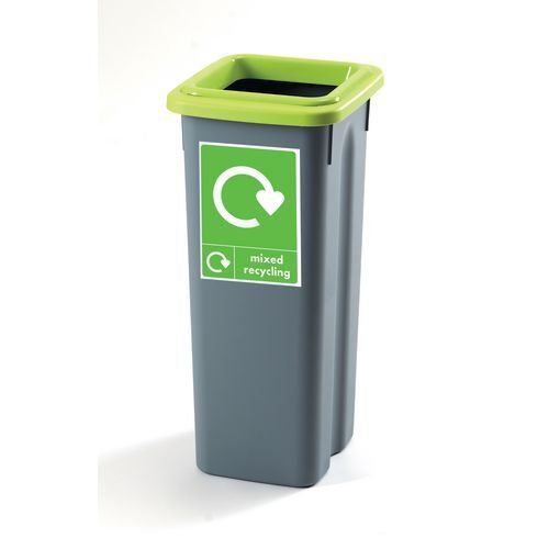 Colour coded open top recycling bin stations