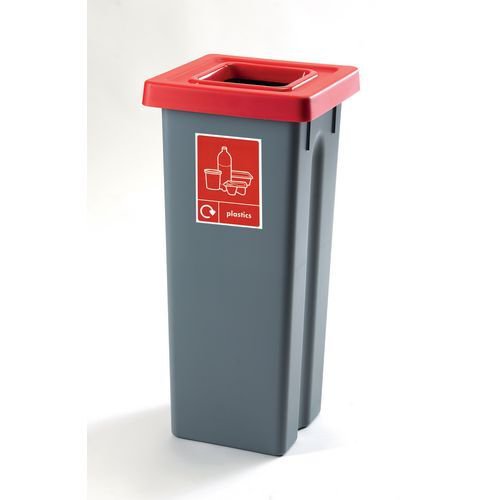 Colour coded open top recycling bin stations