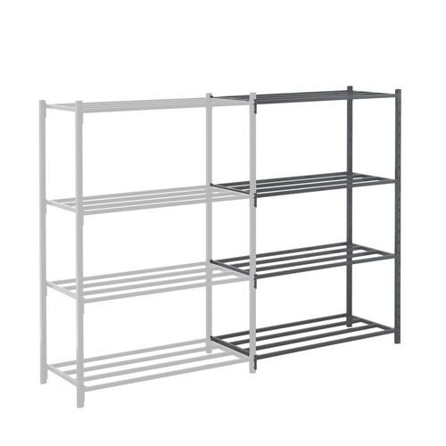 Heavy duty tubular shelving add on bay, 2000mm height, with chipboard shelf covers