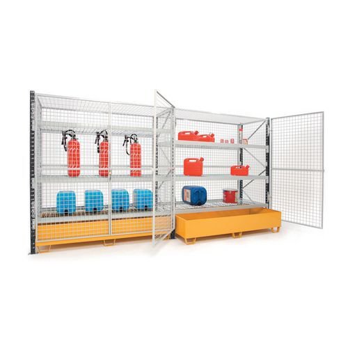 Security cage shelving add on - with wire shelves