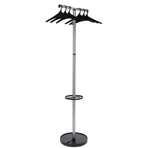 Alba Wavy 2 Coat Stand  / Clothes Rack, Incl 6 Abs Hangers