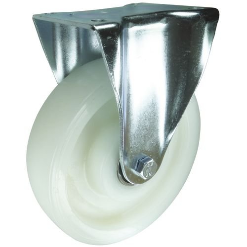 Plate Fixing Fixed Castor  200mm Nylon Wheel Ball Journal Bearing