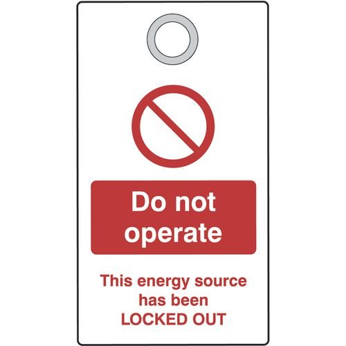 Lockout Tag With Eyelet - Do  Not Operate (Double Sided, Pack10 Tags)
