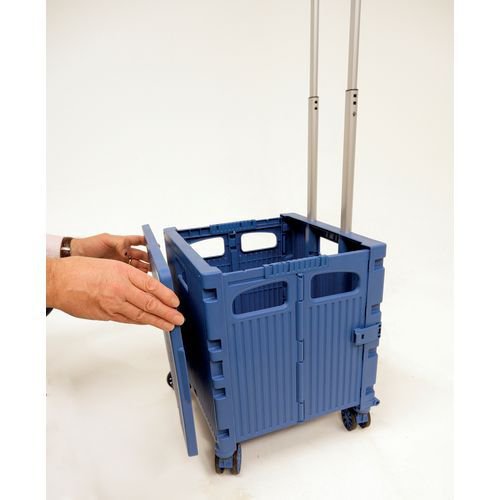 Folding box trolley with swivel wheels, capacity 35kg