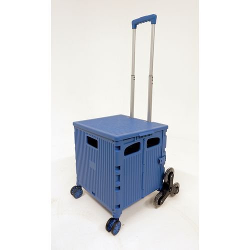 Folding box trolley with stairclimbing wheels, capacity 35kg