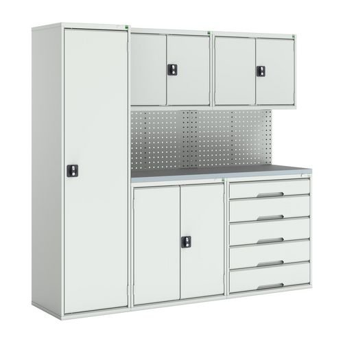 Verso Modular Workshop  With 4X Cupboards, 1X Cabinet