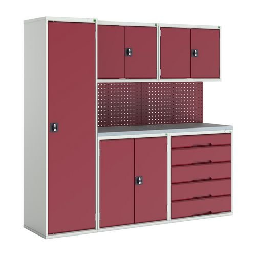Verso Modular Workshop  With 4X Cupboards, 1X Cabinet