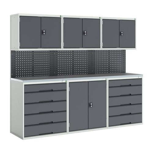 Verso Modular Workshop  With 4X Cupboards, 2X Cabinets