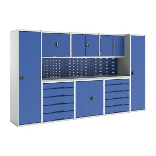 Verso Modular Workshop  With 6X Cupboards, 2X Cabinets