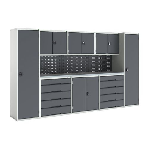 Verso Modular Workshop  With 6X Cupboards, 2X Cabinets