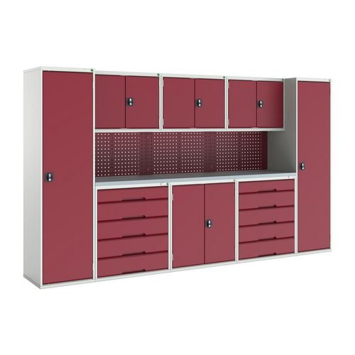 Verso Modular Workshop  With 6X Cupboards, 2X Cabinets