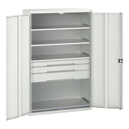 Verso Kitted Cupboard  With 4 Shelves, 3 Drawers