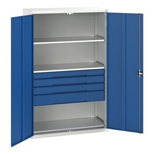 Verso Kitted Cupboard  With 3 Shelves, 4 Drawers