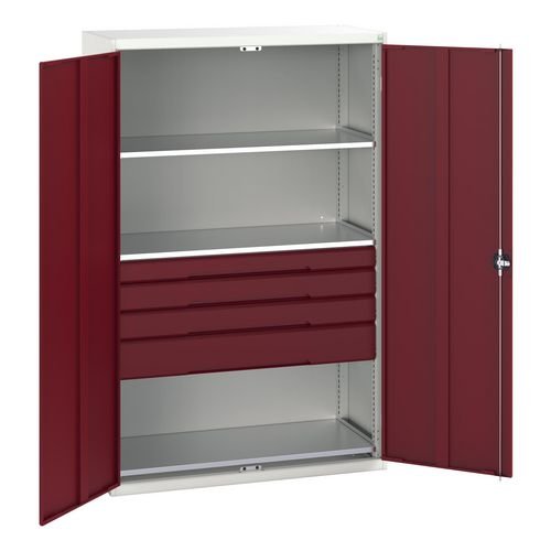 Verso Kitted Cupboard  With 3 Shelves, 4 Drawers