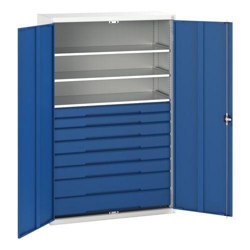 Verso Kitted Cupboard  With 3 Shelves, 8 Drawers