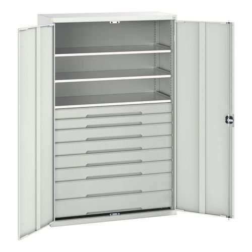 Verso Kitted Cupboard  With 3 Shelves, 8 Drawers