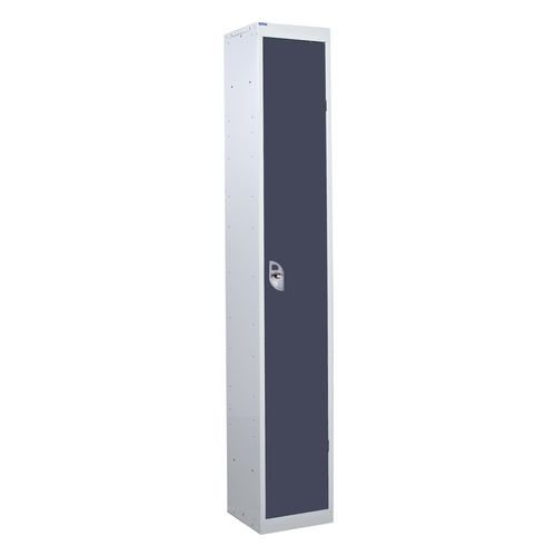 1 Door Standard Top Locker With Hasp  & Staple Lock - Dark Grey - 1800 H X 300 W X 300 D mm