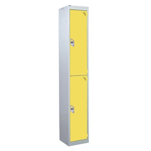 2 Door Standard Top Locker With Hasp  & Staple Lock - Yellow - 1800 H X 300 W X 300 D mm