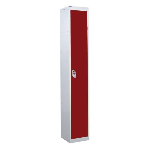 1 Door Standard Top Locker With Hasp  & Staple Lock - Red - 1800 H X 300 W X 450 D mm