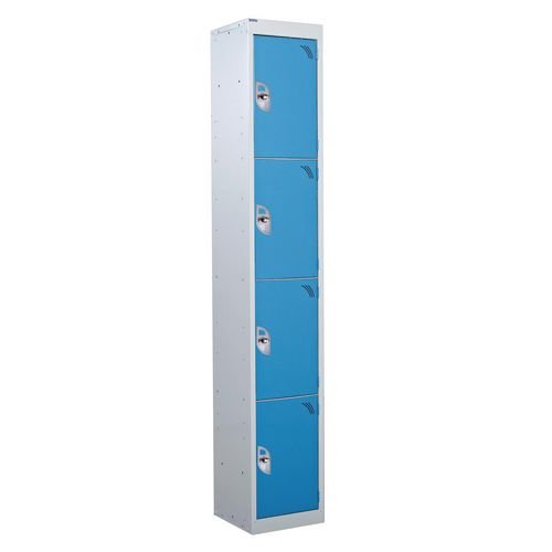 4 Door Standard Top Locker With Hasp  & Staple Lock - Light Blue - 1800 H X 300 W X 450 D mm