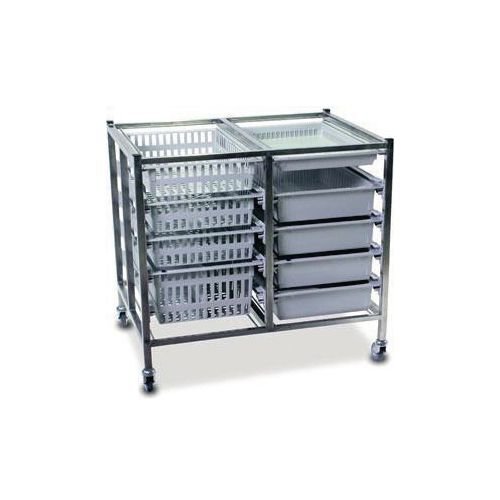 Double column medical distribution trolley - Stainless steel