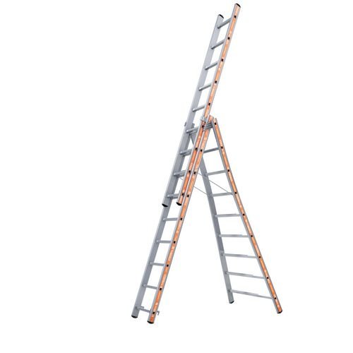 Pronor 3-Section Combination  Ladder With 3X9 Rungs - Flared Base
