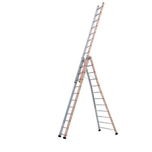 Pronor 3-Section Combination  Ladder With 3X12 Rungs - Flared Base
