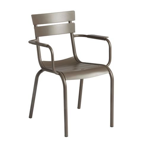 Slatted aluminium side chair
