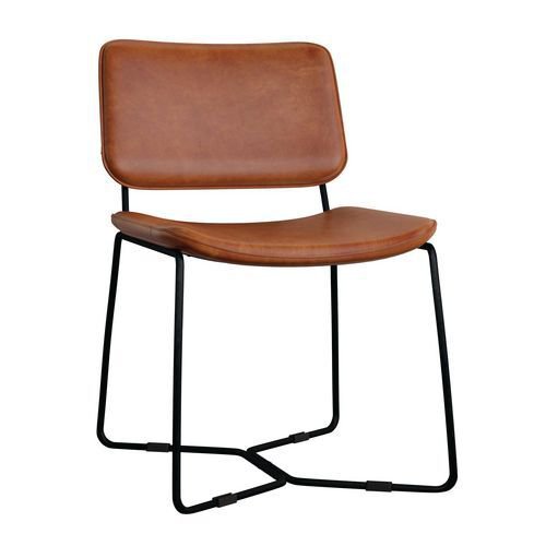 Vintage leather look side chairs