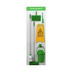 Shadow Board Cleaning Station with Leanstand, Stocked with Hooks, Style B Green, (610 mm X 2000 Mm)