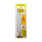 Shadow Board Cleaning Station with Leanstand, Stocked with Hooks, Style B Yellow, (610 mm X 2000 Mm)
