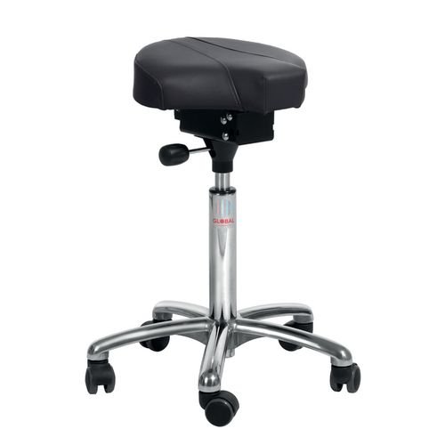 Gamma Saddle Chair - Easy Seat + Castors + Imtn Leather Adj Seat Height 58-77Cm