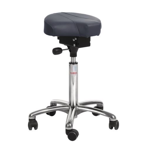 Gamma Saddle Chair - Easy Seat + Castors + Imtn Leather Adj Seat Height 58-77Cm
