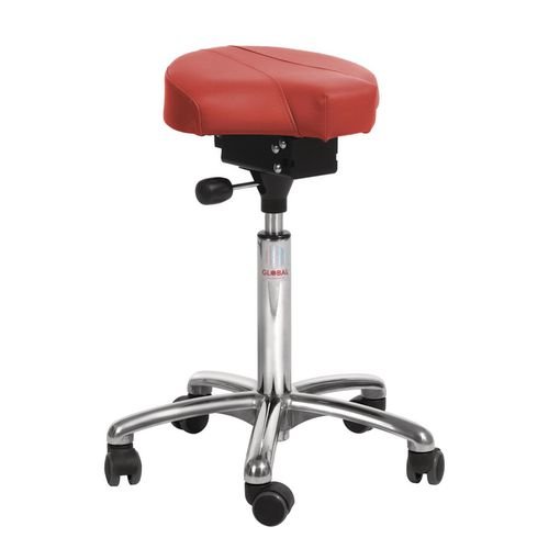 Gamma Saddle Chair - Easy Seat + Castors + Imtn Leather Adj Seat Height 58-77Cm
