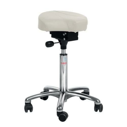 Gamma Saddle Chair - Easy Seat + Castors + Imtn Leather Adj Seat Height 58-77Cm