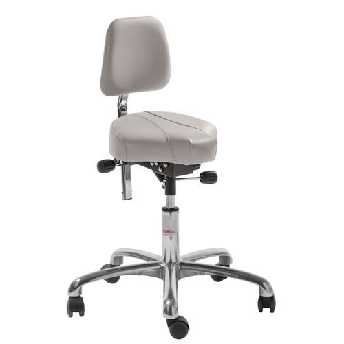 Gamma Saddle Chair - Euromatic + Castors + Imtn Leather Adj Seat Height 58-77Cm