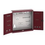 Wall Cupboard 1000 Highwith 40 Piece Hook Set, Red