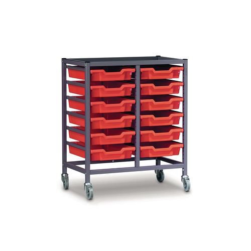 Gratnell double column adjustable trolleys with trays