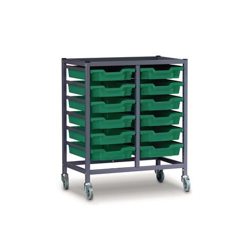 Gratnell double column adjustable trolleys with trays