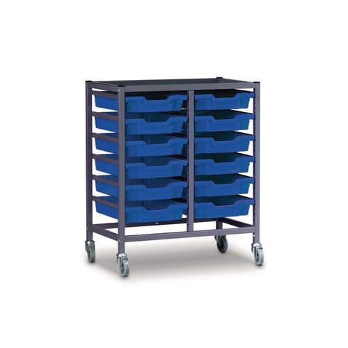 Gratnell double column adjustable trolleys with trays