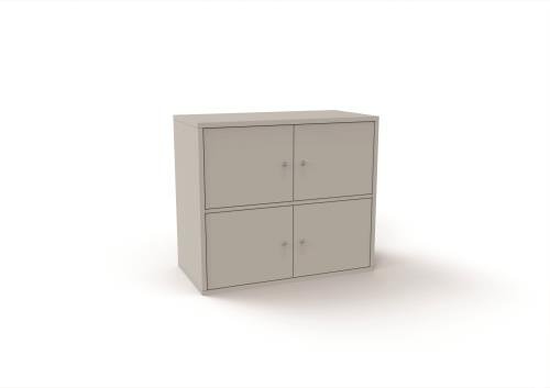 4 Personal Locker - 870mm  X 800 mm - Light Grey - Cam Lock