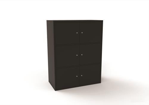 6 Personal Locker - 1307mm  X 800 mm - Black - Cam Lock