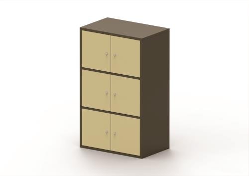 6 Personal Locker - 1307mm  X 800 mm - Brown & Beige - Cam Lock