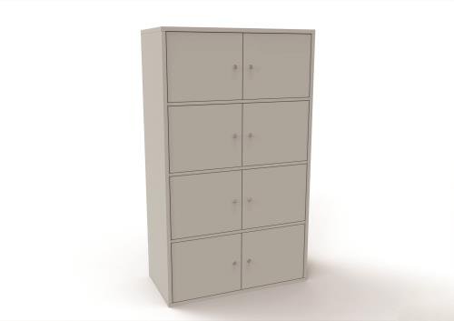 8 Personal Locker - 1707mm  X 800 mm - Light Grey - Cam Lock