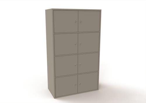 8 Personal Locker - 1707mm  X 800 mm - Goose Grey - Cam Lock